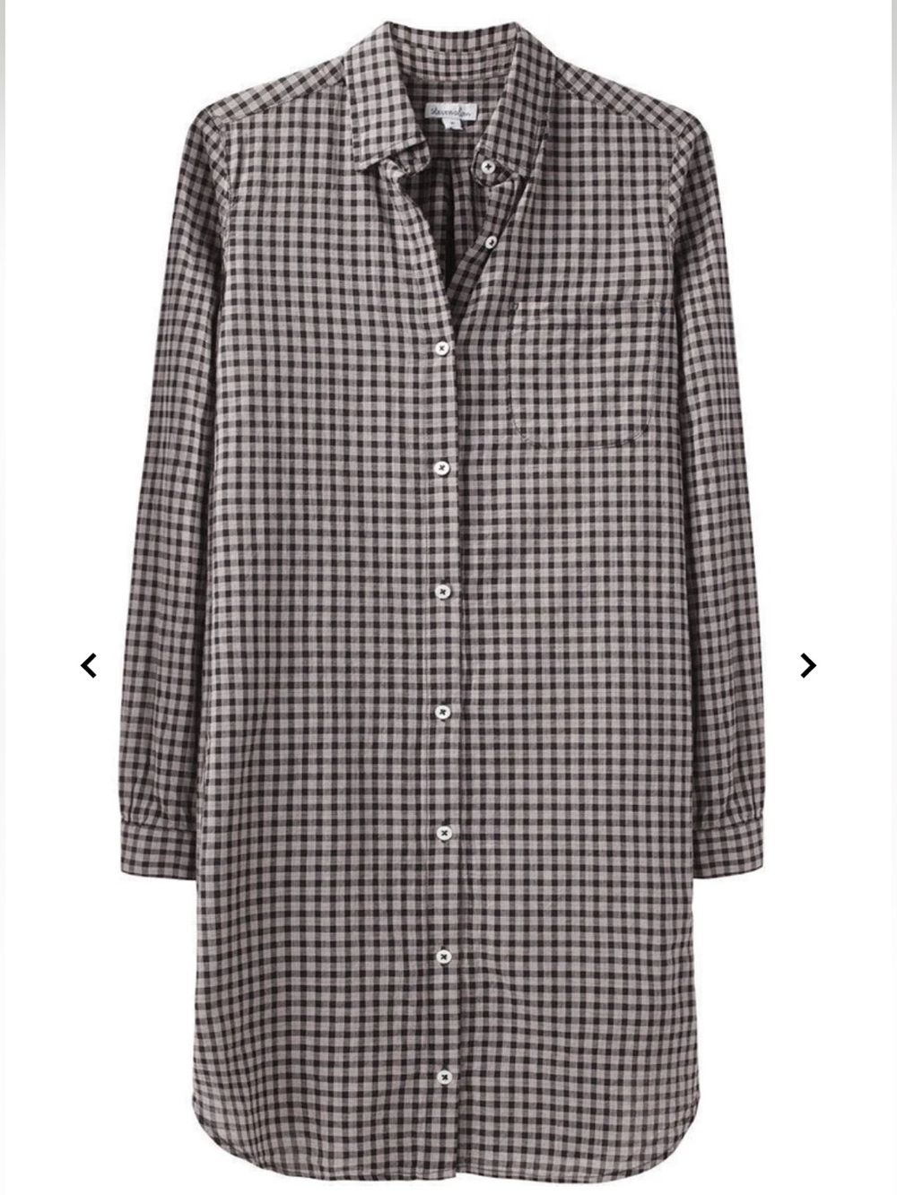 STEVEN ALAN Plaid Long Sleeve Button Down Classic Shirtdress in Brown & Black